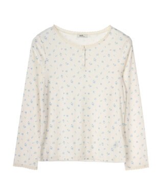 earth music&ecology アイレットジャガードタイトプルオーバー Blue