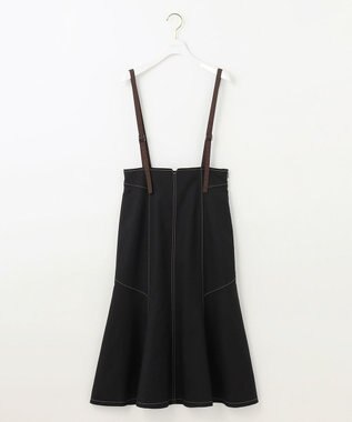 ANY SIS 【洗える】カラーMIXシャンブレー スカート ブラック