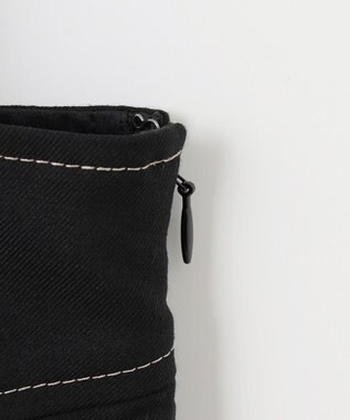 ANY SIS 【洗える】カラーMIXシャンブレー スカート ブラック