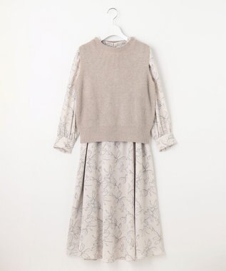 Feroux 【セットアイテム】ニットベストセット ワンピース ベージュ系2