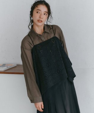 23区 ラッセルオーナメントレース キャミソール ブラウス