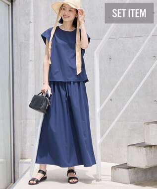 AMERICAN HOLIC 【多機能】タックトップス＋ギャザースカート Navy