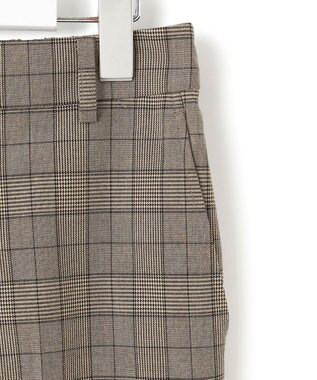 23区 【洗える】ドライ2WAYストレッチ チェック テーパード パンツ ブラウンチェック