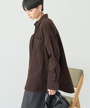 AMERICAN HOLIC Ｗポケットコーデュロイシャツ Dark Brown