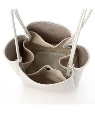 UNBILLION カシュカシュ cachecache / シュリンク合皮ワンハンドル手提げ シルバー