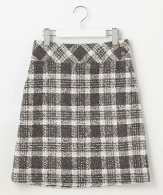 自由区 L BALLIループミルドチェック スカート グレー×オフ