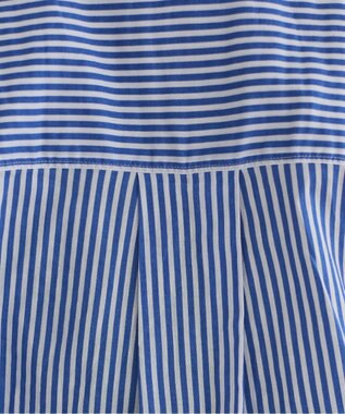 WEGO 【ANGIE VINTAGE】キャンブリックボイルオーバー半袖シャツ ブルーストライプ