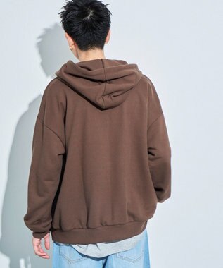 WEGO ワッペンロゴジップパーカー ブラウン