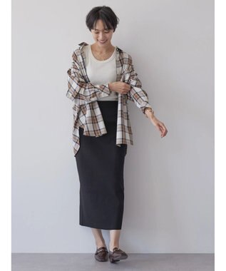 AMERICAN HOLIC イージーケアチェックシャツ Check Ivory