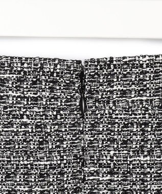 23区 L 【セットアップ対応】シャインツイードストレッチ スカート ブラックミックス