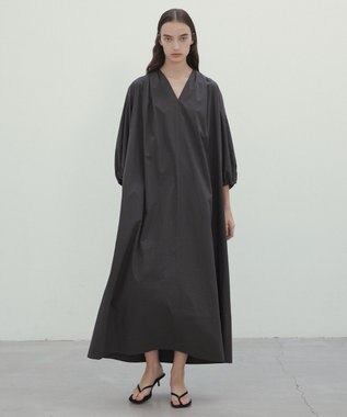 BEIGE， 【洗える】MALLOW / コットンパフスリーブマキシドレス Slate