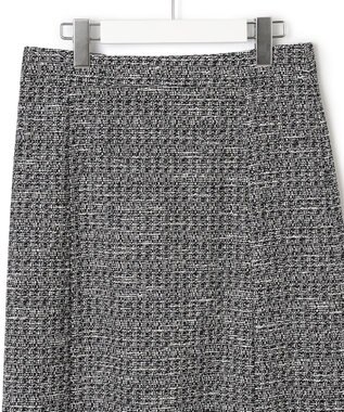 23区 L 【セットアップ対応】シャインツイードストレッチ スカート ブラックミックス