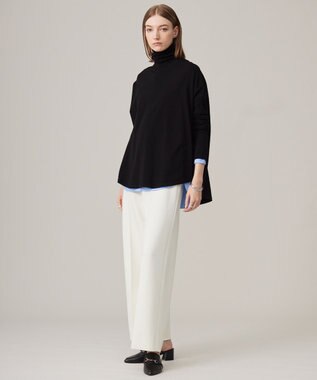 ICB L 【洗える】 ヴィスコースワイド タートルネックプルオーバー ブラック系