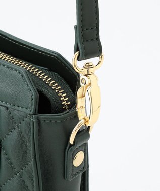 LA BAGAGERIE シープキルトWストラップスクエアショルダー グリーン