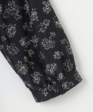 J.PRESS LADIES L 【WEB限定カラーあり・洗える】ラインフラワープリント ワンピース ネイビー系