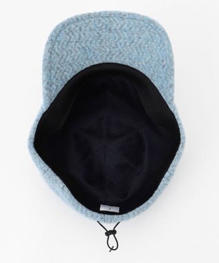 JOSEPH ABBOUD MOUNTAIN ヘリンボンウールフリースキャップ サックスブルー系