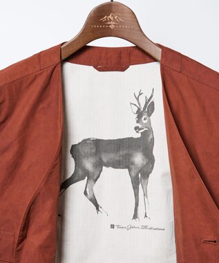 JOSEPH ABBOUD MOUNTAIN 【軽量・テ―ム・ヤルビーコラボ】プリント ワックスクロス ベスト オレンジ系