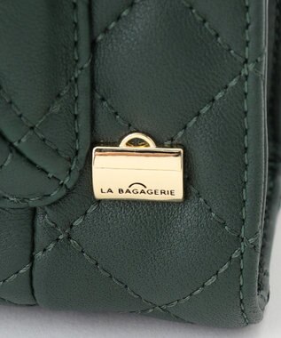 LA BAGAGERIE シープキルトWストラップスクエアショルダー グリーン