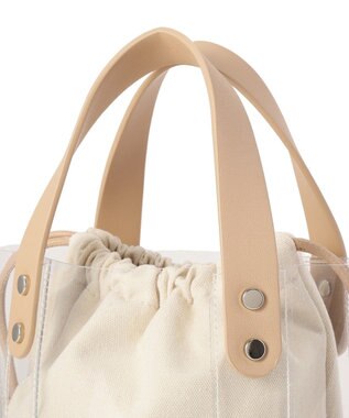 AMERICAN HOLIC 【2点セット】巾着付PVCバッグ Beige