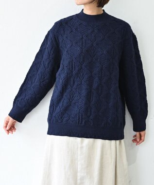 muuc 〈希少な高品質メリノウール〉〈5種類の模様編み〉ケーブル模様編みパッチワーク柄セーター