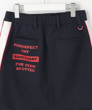 PW CIRCULUS 【WOMEN】【洗える/帯電防止/ストレッチ】ロゴ サイドライン スカート ネイビー系