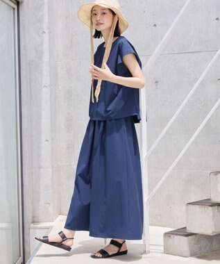 AMERICAN HOLIC 【多機能】タックトップス＋ギャザースカート Navy