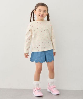 ANY KIDS 【洗濯機可能】スカラップショートパンツ インディゴ