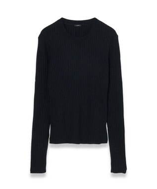 【洗える】シルクブレンド　ラウンドネックニット