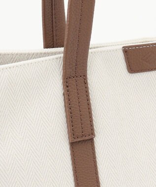 JOSEPH ABBOUD 【軽量/バッグINバッグ付き】ヘリンボンキャンバス トートバッグ アイボリー系
