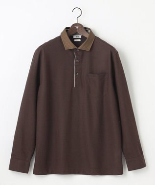 JOSEPH ABBOUD 【キングサイズ・オーガニックコットン】ダディポロシャツ ダークブラウン系