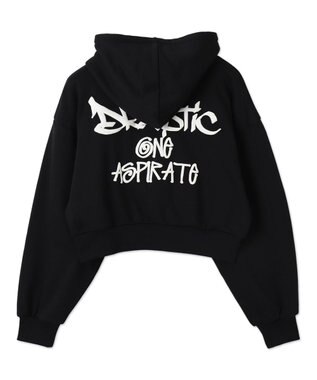 WEGO ハンドライティングショートパーカー ブラック