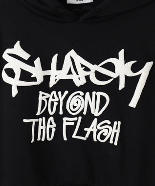 WEGO ハンドライティングショートパーカー ブラック