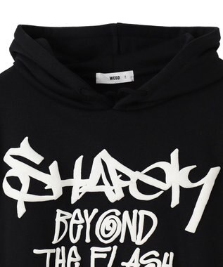 WEGO ハンドライティングショートパーカー ブラック