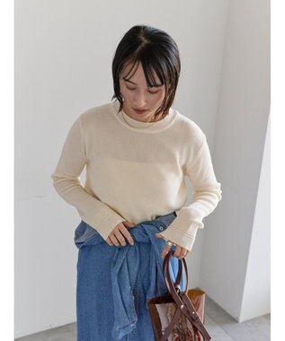 Te chichi チャーム付きワッフルニットプルオーバー オフホワイト