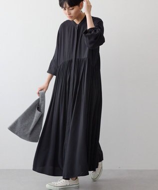 AMERICAN HOLIC エコベロアソートギャザーワンピース Black