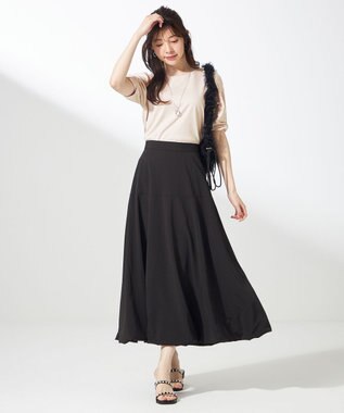 ANY SIS S 【撥水・汗ジミ防止・UVケア・洗える】スーピマスムース 袖タック Tシャツ アイボリーベージュ