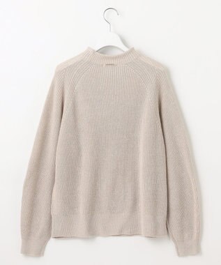 自由区 【洗える】コットンウールミドルゲージプルオーバー ニット ベージュ