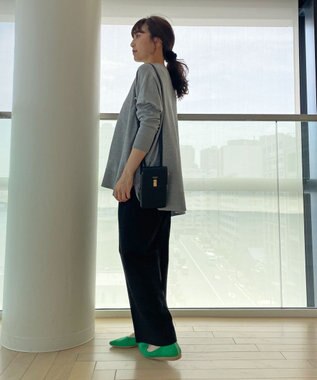 UNFILO L イージーパンツ ストレート ブラック系