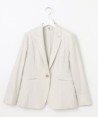 J.PRESS LADIES L 【セットアップ対応】セルロースリネンストレッチ テーラード ジャケット ライトグレー系