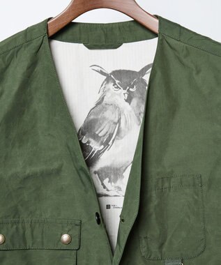 JOSEPH ABBOUD MOUNTAIN 【軽量・テ―ム・ヤルビーコラボ】プリント ワックスクロス ベスト カーキ系