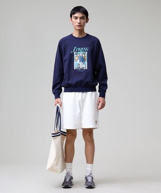 J.PRESS MEN 【AaronChang】【UNISEX】プリントスウェット シャツ ネイビー系