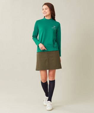23区GOLF 【WOMEN】ライトダンボール モックネックシャツ グリーン系