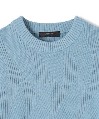 JOSEPH HOMME 新柄【洗える】シルクバルキー  クルーネックニット スカイブルー系