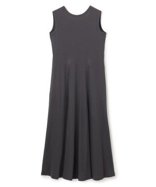 UNFILO ドライタッチフライス フレアワンピース チャコール