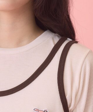 AMERICAN HOLIC 【PENNEY'S】配色タンクトップ+Tシャツ Ivory
