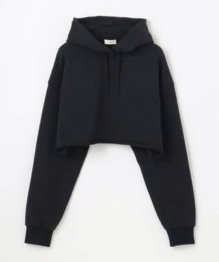 NAVE 【Nave  洗える】裏毛 クロップドパーカー ブラック系