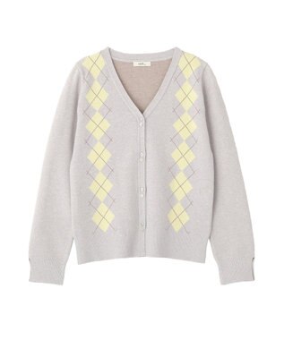 earth music&ecology アーガイルニットカーディガン Ivory