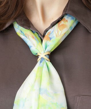 MOONBAT Luna Luce(ルナルーチェ)スカーフリング パール調 Cross Ring お手持ちのスカーフを通すだけ ギフト ライトイエロー