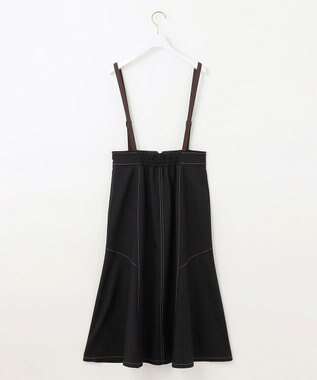 ANY SIS 【洗える】カラーMIXシャンブレー スカート ブラック