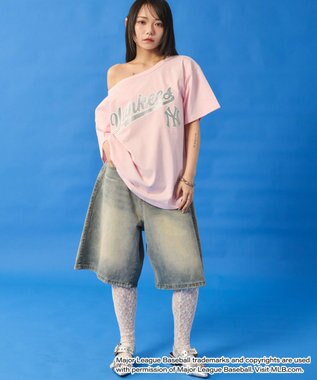 WEGO 別注MLBオフショルビッグT 柄2